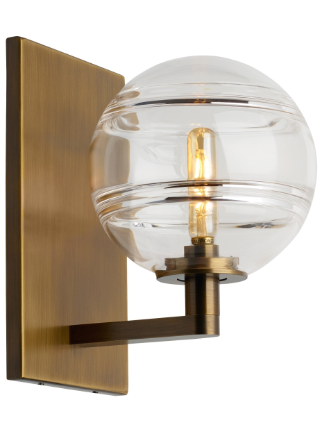 Product image for Sedona 1 Light LED Wall Sconce - Aged Brass w/ Clear Glass