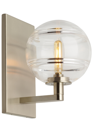 Product image for Sedona 1 Light LED Wall Sconce - Satin Nickel w/ Clear Glass