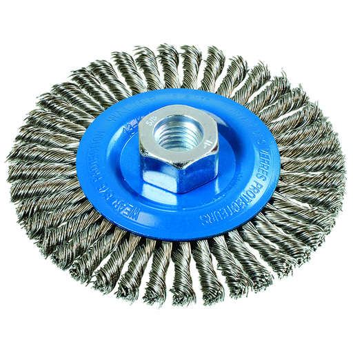 4-1/2" X3/16" X 5/8"-11 SS STRINGER BEAD KNOT TWISTED BRUSH