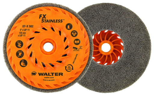 5'' FX STAINLESS CUP WHEEL, SPIN-ON PK 5