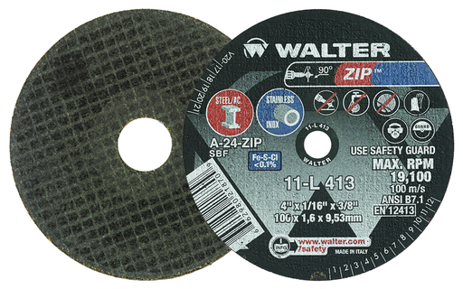 ZIP™ CUT-OFF WHEEL 4" X 1/16" X 3/8" PK 25