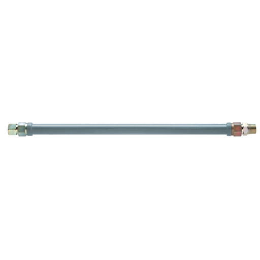 1 IN OD, 3/4 IN ID, High Btu SS Gas Connector, 3/4 IN MIP x 3/4 IN FIP, 36 IN Length, Gray PVC Coated