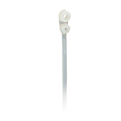 Mayer-DDS-Integrated Mounting Hole Cable Tie, Natural Polyamide (Nylon 6.6) for Temperatures up to 85 Degrees Celsius (185 F) for Indoor Applications, Length of 355.6mm (14.0 Inches), Width of 7.65mm (0.301 Inches), Thickness of 1.98mm (0.078 Inches), Tensile Strength Rating of 534 Newtons (120 pounds), 1/4-Inch Mounting Hole-1