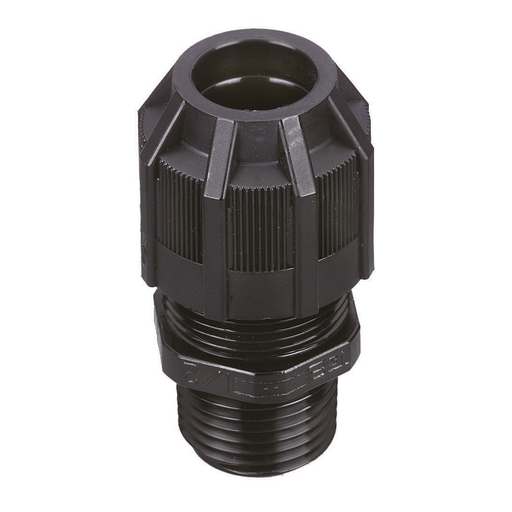 Mayer-DDS-Liquidtight Strain Relief Connector, Straight, 1/2 Inch NPT Thread, Cable Range 0.125 Inch/3.2mm to 0.375 Inch/9.5mm, Throat Diameter 0.55 Inch, IP65 Rating, UV Resistant Polyamide 6.6 Body, Black-1