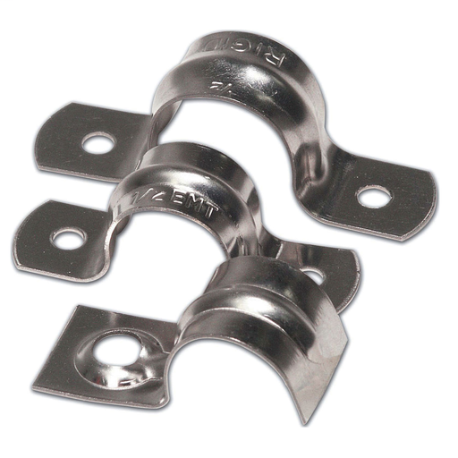 Mayer-DDS-One Hole Snap Strap, Conduit Size 1/2 Inch, Length 1.79 Inches, Width 0.57 Inches, Material Zinc Plated Steel, For use with EMT Conduit-1