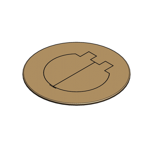 Mayer-DDS-Two Door Cover for Dual Service Round Floor Box, Brass, For use with Duplex Devices and Two Data Ports, Divider Kit Included-1