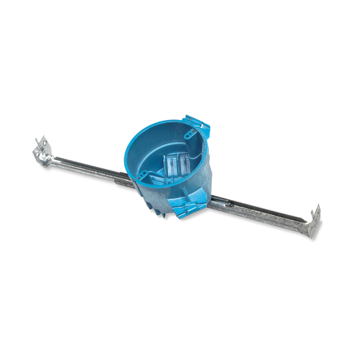 Mayer-DDS-Round Ceiling Box, Volume 25 Cubic Inches, Diameter 4 Inches, Depth 2.95 Inches, Color Blue, Material Polycarbonate, Mounting Means Hanger Bar 11-1/2 Inches - 18-1/2 Inches-1