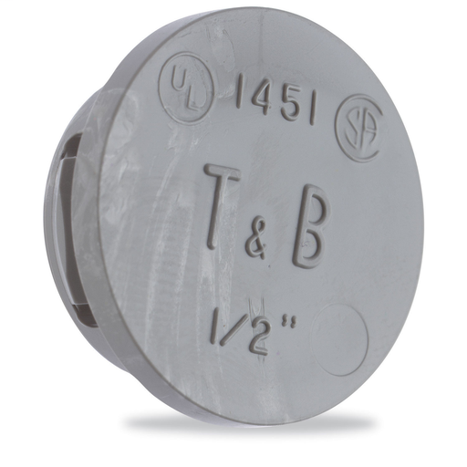 1/2 Inch Non Metallic Knockout Plug, Thermoplastic for Use with Rigid/IMC Conduit