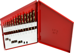 Product image for Cully 91805 1/16-1/4" x 64ths Cobalt Drill Set, Gold