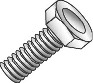 Product image for Cully 55416HGJ 3/8-16 x 1" Hex Head Bolt, Grade 2, Fully Threaded, Hot Dip Galvanized, Jar