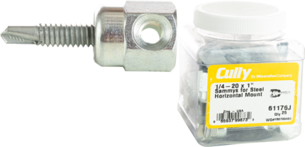 Product image for Cully 61181J 1/4-20 x 1-1/2" Sammys® for Steel, Horizontal Mounting, 3/8" Rod, Model #SWDR 1-1/3, Jar