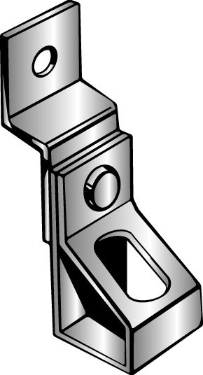 Product image for Minerallac RO14T Offset Bracket with Rod Hanger, 1/4" Fastening Hole on Bracket, Pre-Galvanized/Spring Steel