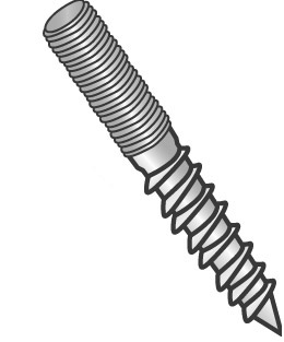 Product image for Cully 66156J 1/4-20 x 3-1/2" Hanger Bolts, 1/2" Lag and 1/2" Machine Thread, Zinc Plated, Jar