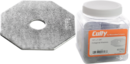 Product image for Cully 40760J 1/4 x 1-3/8" Octagonal Washers, Zinc