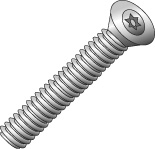 Product image for Cully 20508XPJ 6-32 x 1/2" Tamperproof Machine Screws, Flat Head, Star Pin, Stainless Steel
