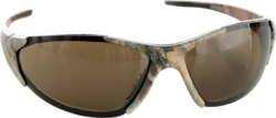 Product image for Cully 19115 CrossFire Safety Glasses, CF#18146, Core, Woodland Brown/Camo Frame with HD Brown Mirror Lens