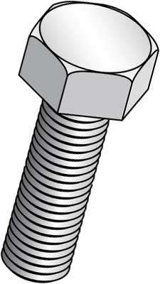 Product image for Cully 55434BFG 3/8-16 x 2" Hex Head Tap Bolt, Grade 2, Fully Threaded, Zinc Plated, Box