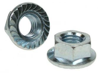Product image for Cully 40480J 1/4"-20 Hex, Serrated Flange Whiz Nuts, Zinc Plated