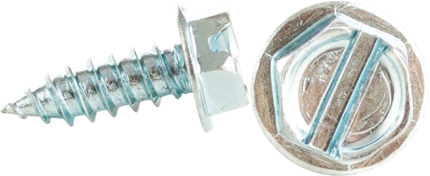 Product image for Cully 77224J 12 x 1-1/2" Sheet Metal Screws, Hex Washer Head, Slotted, Zinc