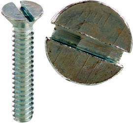 Product image for Cully 50916J 1/4-20 x 1" Machine Screws, Flat Head, Slotted, Zinc, Jar