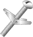Product image for Cully 58396 3/16 (10-24) x 6", Toggle Bolts and Wings, Round Head, Slotted, Zinc