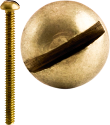 Product image for Cully 51424J 8-32 x 1-1/2" Machine Screws, Round Head, Slotted, Brass, Jar