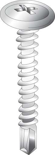Product image for Cully 26813BFG 8-18 x 3/4" Lath Tek Screws (K-Lath), Wafer Head, Phillips, Zinc