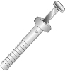 Product image for Cully 61232 1/4 x 2" Nylon Nail-In Anchors, Mushroom Head, Light Duty, Removable