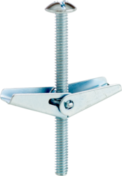 Product image for Cully 58133J 1/8 (6-32) x 2" Toggle Bolts and Wings, Mushroom Head, Phillips/Slotted, Zinc