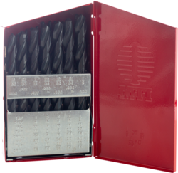 Product image for Cully 91806 1/16-1/2 x 64ths High Speed Jobber Drill Index Set, 118. Point, Steel