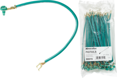 Product image for Cully 80021 9" Grounding Pigtails with Quad Drive Grounding Screw, Insulated, #12 Solid Bare Wire Lead