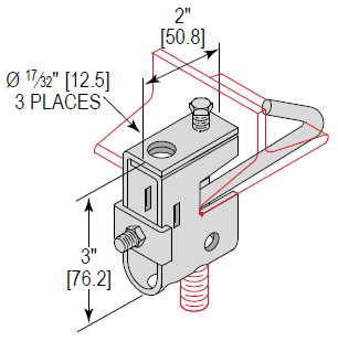 Product image for Minerallac BCJH036EG Beam Clamp With J Hook 3" Thru 6" Flange, Zinc Plated