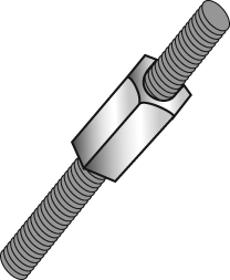 Product image for Cully 59625J 1/4"-20 to 3/8"-16 Reducing Coupling, Hex, Zinc