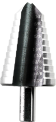 Product image for Cully 86722 3/4-1-3/8" Step Drill, 2-Flute Split Tip Design, High Speed Steel