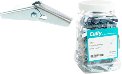 Product image for Cully 58631J 3/8"-16 Toggle Bolt Wings, Spring Loaded, Zinc