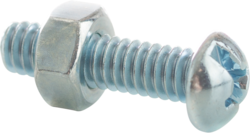 Product image for Cully 25512J 1/4-20 x 3/4" Stove Bolts (Machine Screws) with Hex Nuts, Round Head, Phillips/Slotted, Zinc Plated, Jar