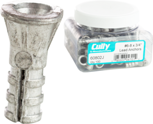 Product image for Cully 60802J #6-8 x 3/4" Lead Anchors for Sheet Metal or Wood Screws, Jar