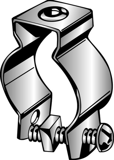 Product image for Cully C3B Conduit Hanger with Bolt & Nut, Fits 1-1/2" EMT or 1-1/4" Rigid/IMC, Zinc