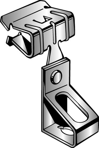 Product image for Minerallac R1838T Rod to Beam Assembly, Fits 1/8 to 1/4" Flange and 3/8" Threaded Rod, Spring Steel