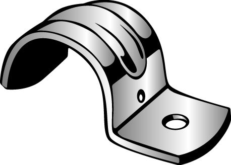 Product image for Minerallac MED55SS Jiffy Clip, Medium Duty, One Hole strap, Fits 1" EMT Conduit, Type 304 Stainless Steel
