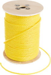 Product image for Minerallac 67812 1/4" x 250ft Yellow Polypropylene Pull Rope, Work Load 113 lbs.