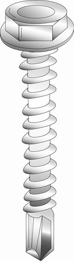 Product image for Cully 78808BFG 8-18 x 1/2" Tek Screws, Hex Washer Head, Zinc Plated