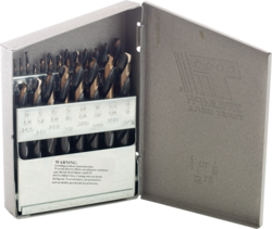 Product image for Cully 33335 1/16-3/8" x 64ths Trinado Heavy-Duty Drill Set (21), Black & Bronze Oxide