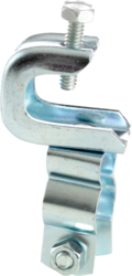 Product image for Minerallac A1600B Set Screw Beam Clamp (Steel) with Conduit Hanger with Nut & Bolt Assembly, Beam Clamp Fits Up to 1/2" Flange, 1/4"-20 Tapping on Back of Beam Clamp, Hanger Fits 3/4" EMT & Rigid/IMC, Includes 1/4"-20 x 1-1/4" Bolt & 1/4"-20 Hex Nut, Zinc