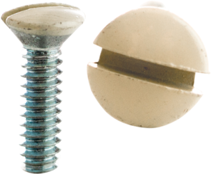 Product image for Cully 51116J 6-32 x 1" Wall Plate Screws, Oval Head, Ivory