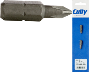 Product image for Cully 38404 #1 x 4" Phillips Drive Hex Power Bits, 1/4" Hex Shank
