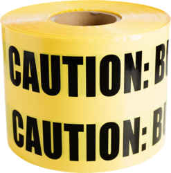 Product image for Cully 94616 6" x 1000' Non-Detectable "CAUTION: BURIED ELECTRIC LINE BELOW" Underground Burial Tape, Yellow with Black Lettering