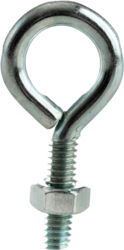 Cully 64132J 1/4-20 x 2" Eye Bolt with Hex Nut, Zinc (100/Jar)