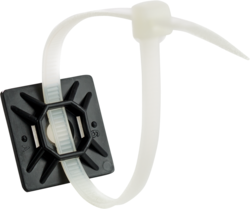 Product image for Cully 22286 1" Black Mounting Base, Adhesive-Backed/Punch-Out Screw-Hole, Plenum-Rated Nylon, UV-Rated