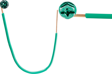 Product image for Cully 80016 6-1/2" Grounding Pigtails with Quad Drive Grounding Screw, Insulated, #14 Solid Bare Wire Lead